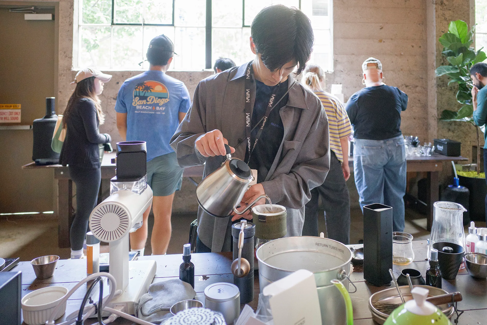 Shin Honda of R&D Espresso in Japan trying the stuff that hasn’t made its way over there